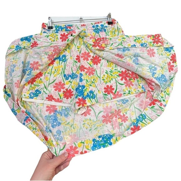 Vintage Haymaker Floral Button Down Skirt Skort w/ Shorts Made in USA, Size S - Picture 3 of 11